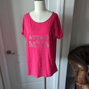 Lacrosse Mom Pink Tee "Attack Mom" Motif